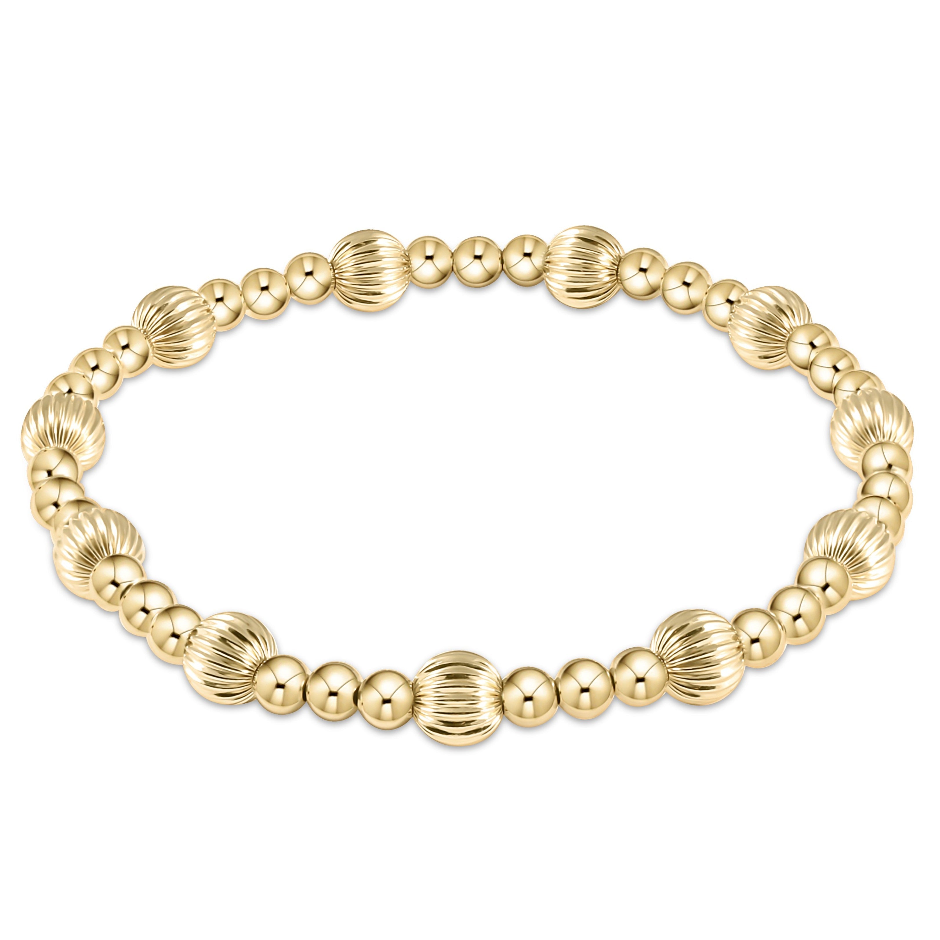 enewton Extends - Dignity Gold Sincerity Pattern 6mm Bead Bracelet