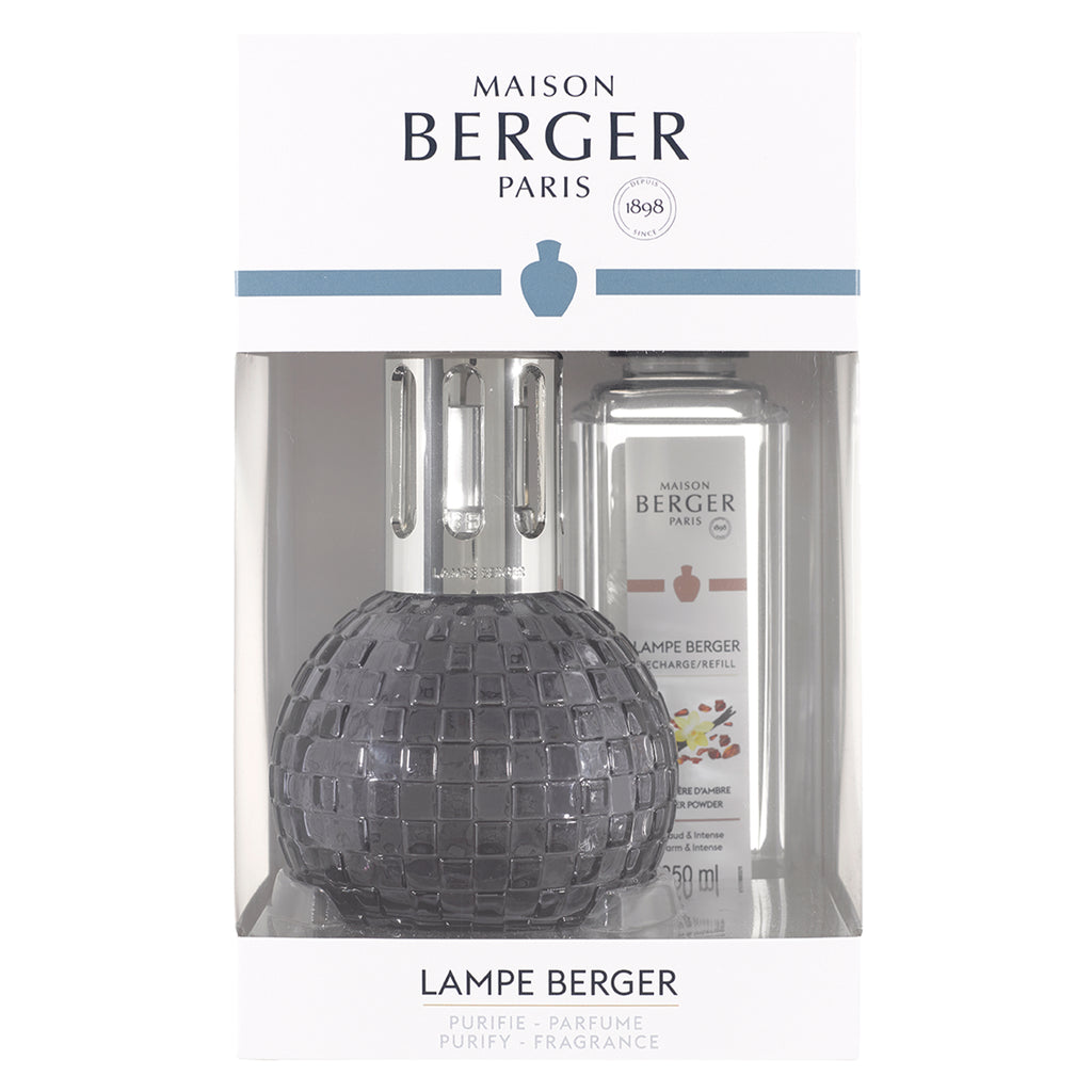 Lampe Berger Disco Grey Fragrance Lamp Gift Set with Pure White Tea