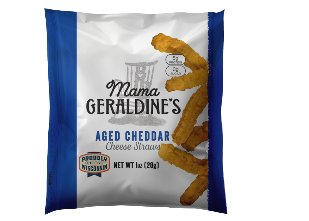 Mama Geraldine's 1oz Aged Cheddar (Traditional) Cheese Straw Caddies