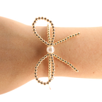 Beaded Blondes Gold Bow Bracelet Standard 6.75 inch