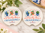 The Crafted Mint Peachy Keen Mahjong Car Coasters