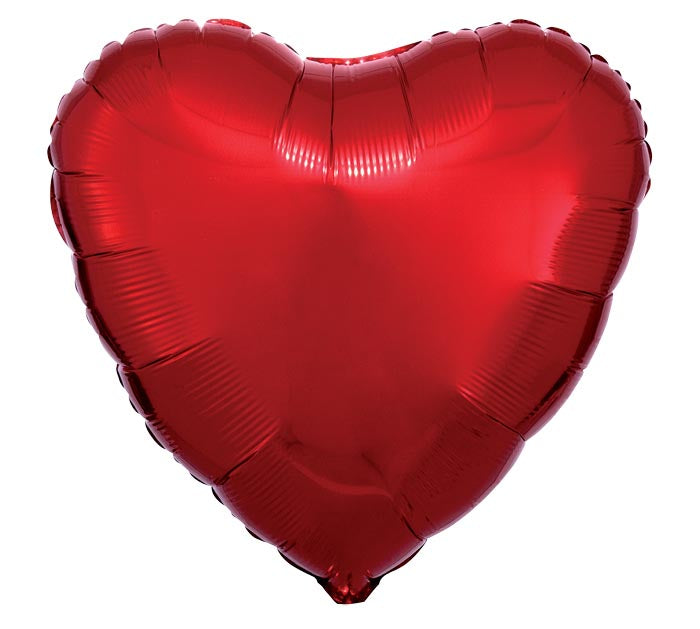 17" Balloon Heart Metallic Red