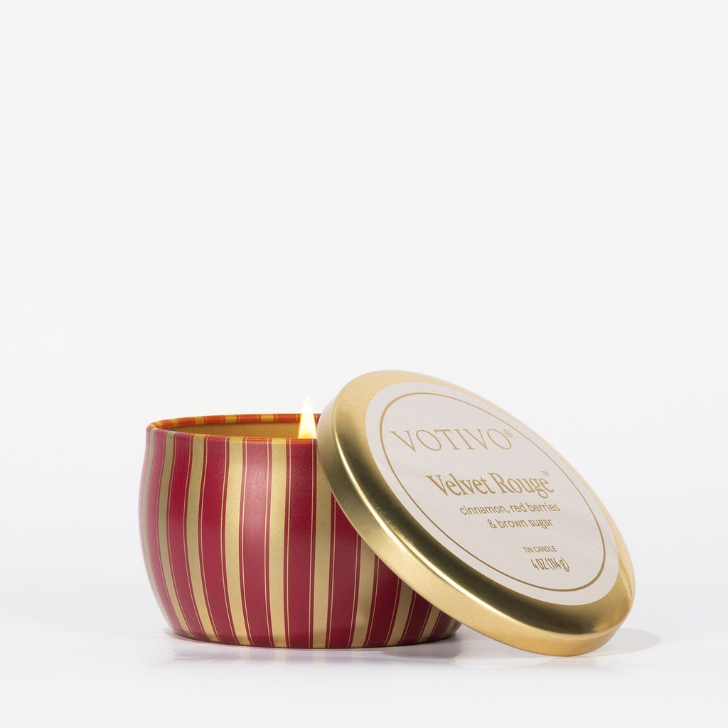 Velvet Rouge Holiday Tin Candle 12pk