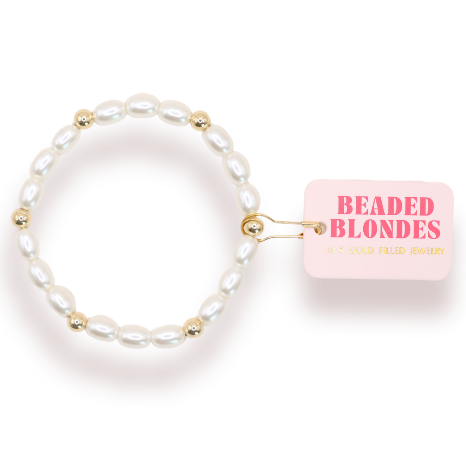 Beaded Blondes Stacy Pearl Bracelet in Gold Standard 6.75 inch