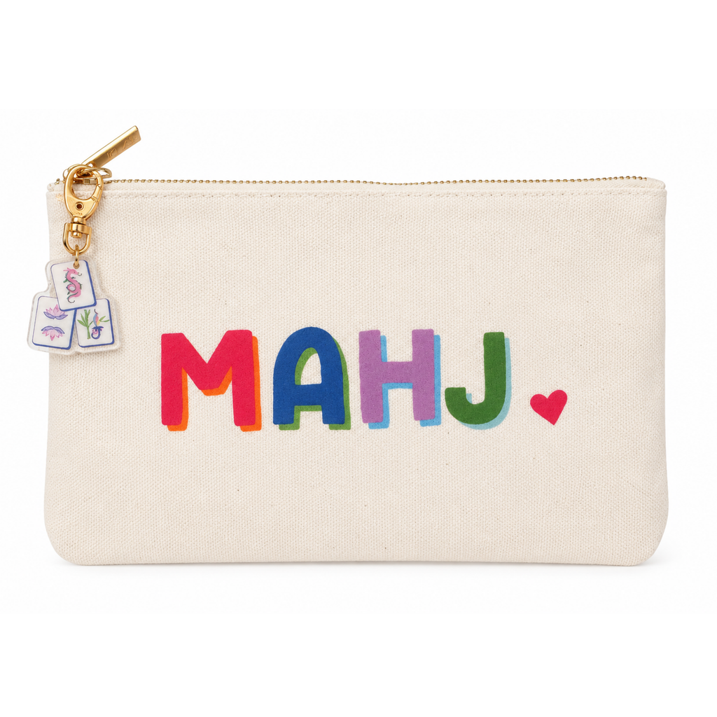 Aspen Lane Mahjong canvas gift bag w/ TILE zipper