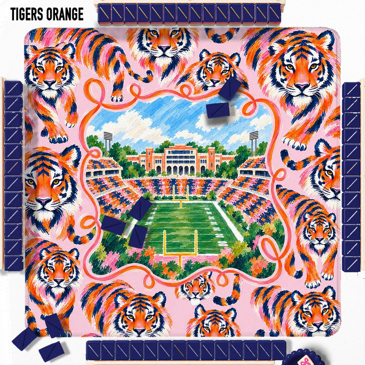 Boutique Monogram 31" Football Mahjong Mat