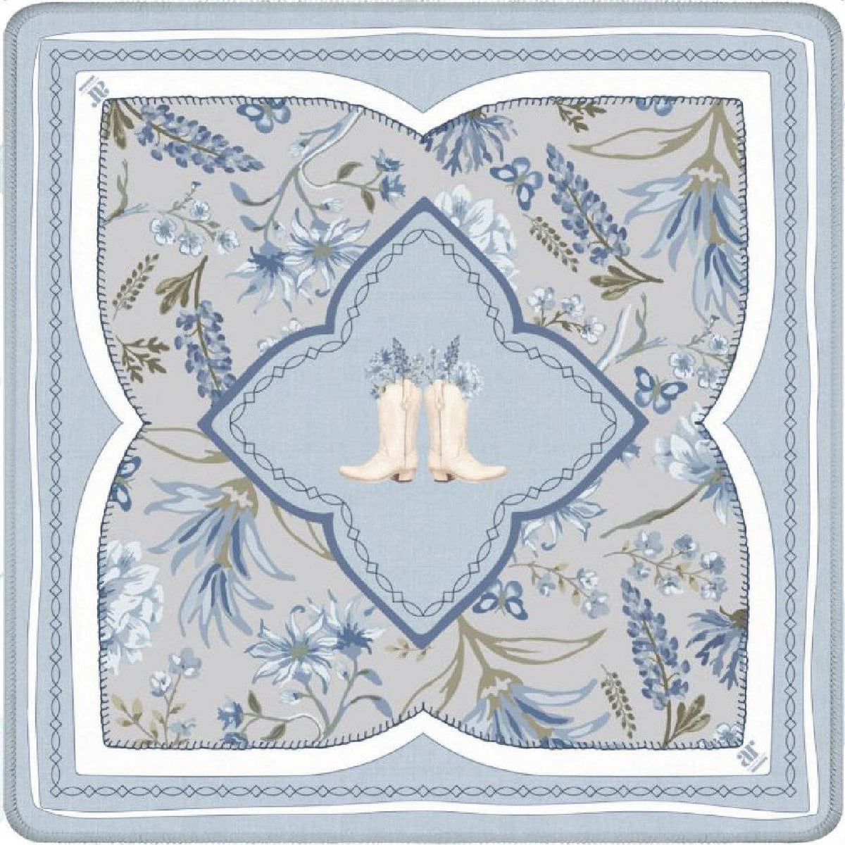 Anders Ruff Design Co. Bluebonnet Trails Boots Mahjong Mat