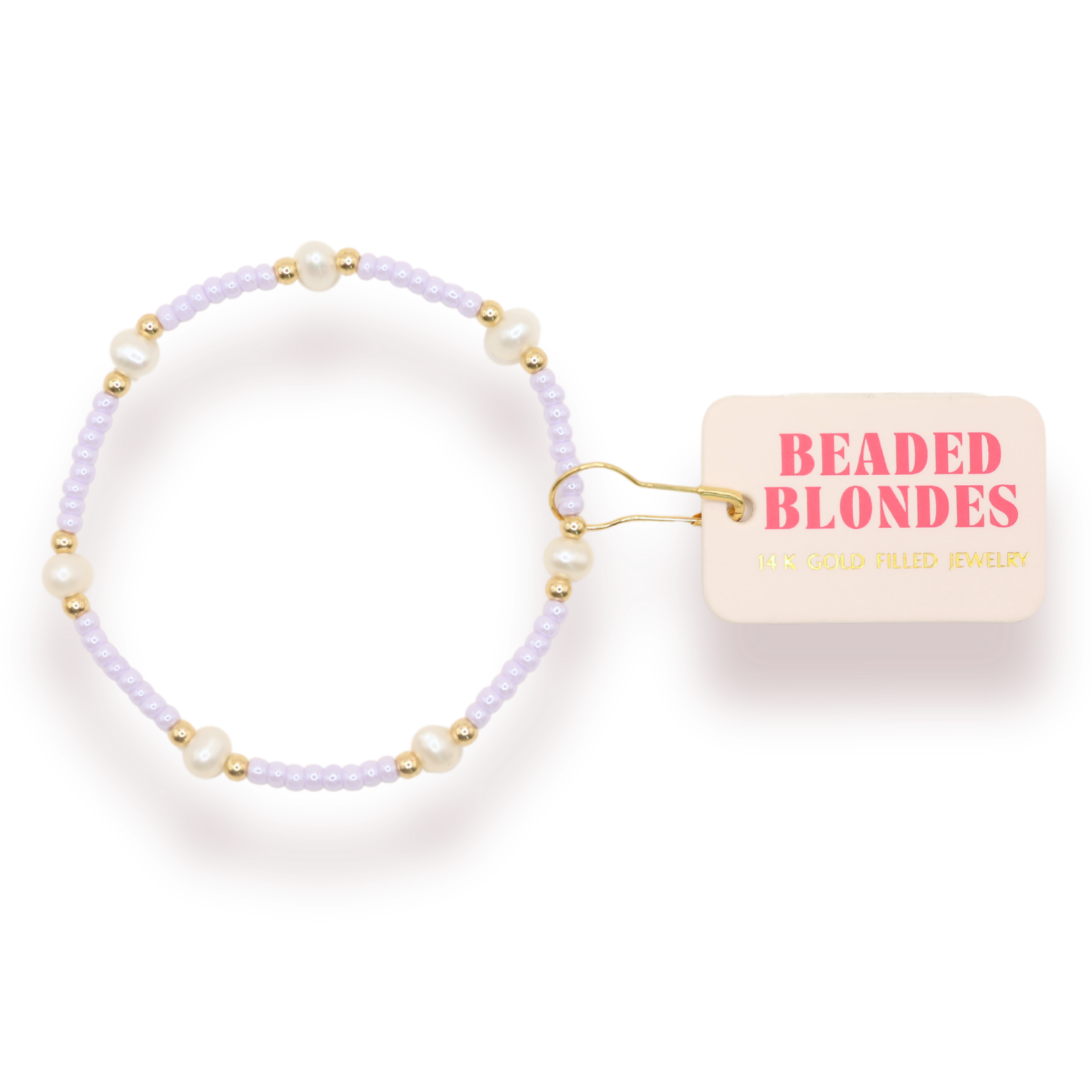 Beaded Blondes Pastel Lilac Pearl Bracelet Standard 6.75 inch