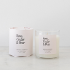 Heirloomed Candle - Rose, Cedar, Pear - 8 oz