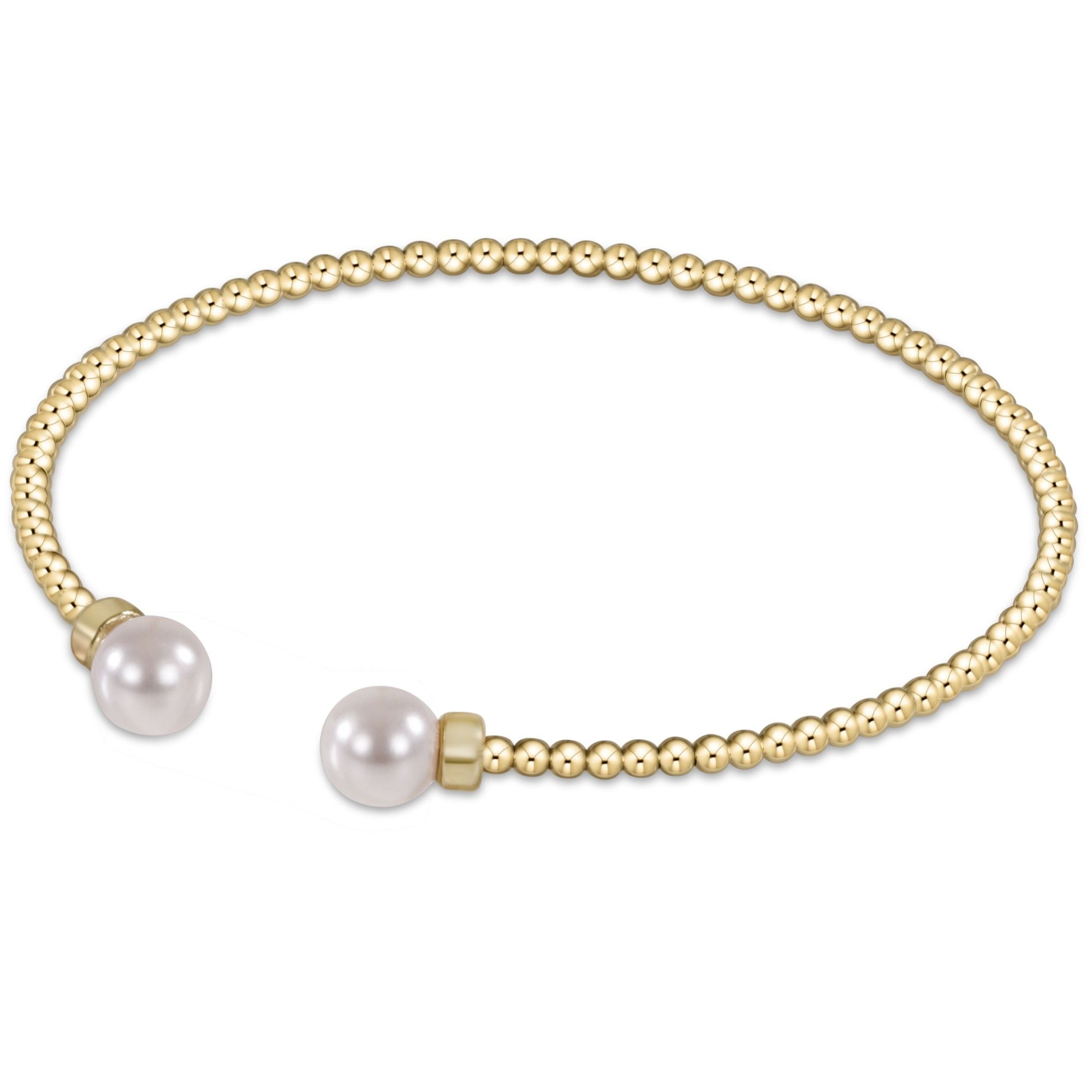 enewton Classic Gold 2mm Bead Cuff - Pearl