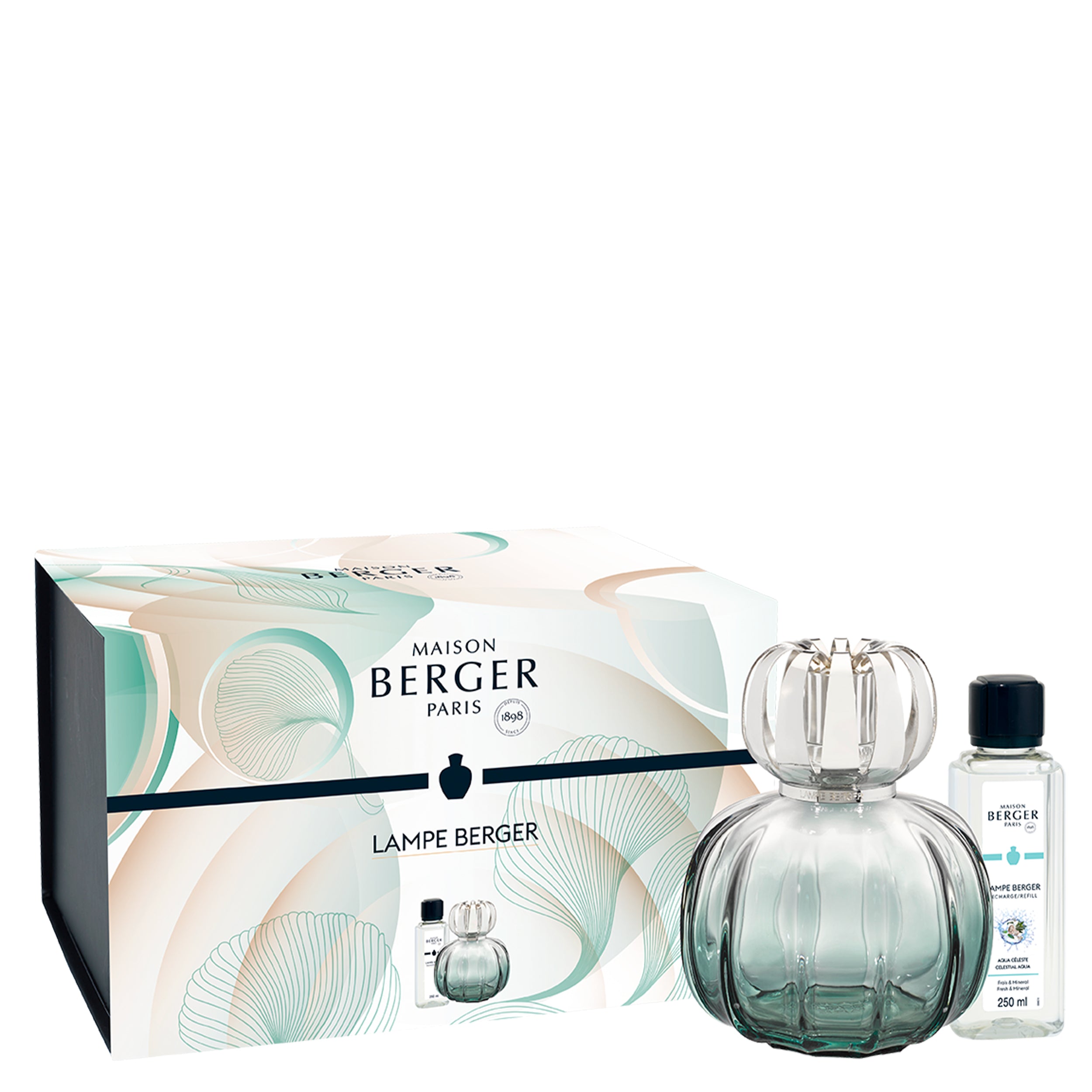 Lampe Berger Corali Peacock Green Fragrance Lamp Gift Set with Ocean Breeze