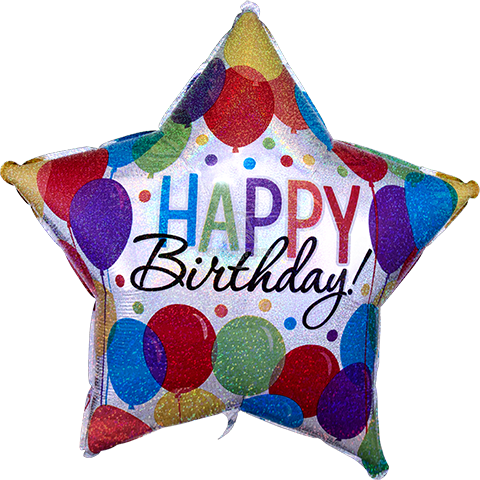 28" Balloon Happy Birthday Bash Holograhic