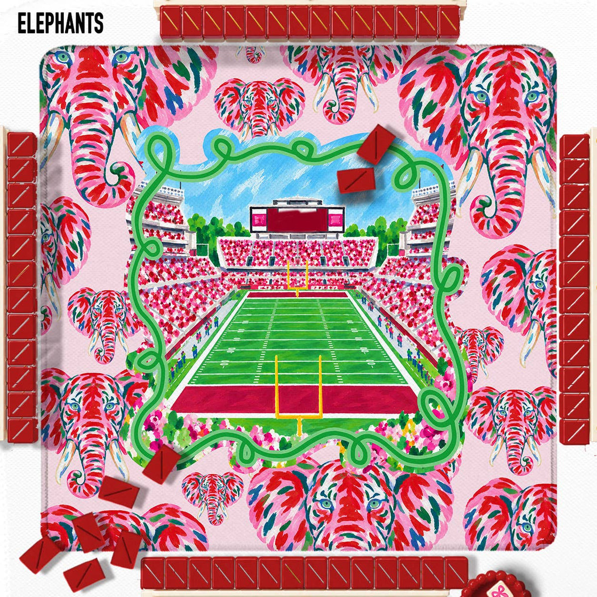 Boutique Monogram 31" Football Mahjong Mat