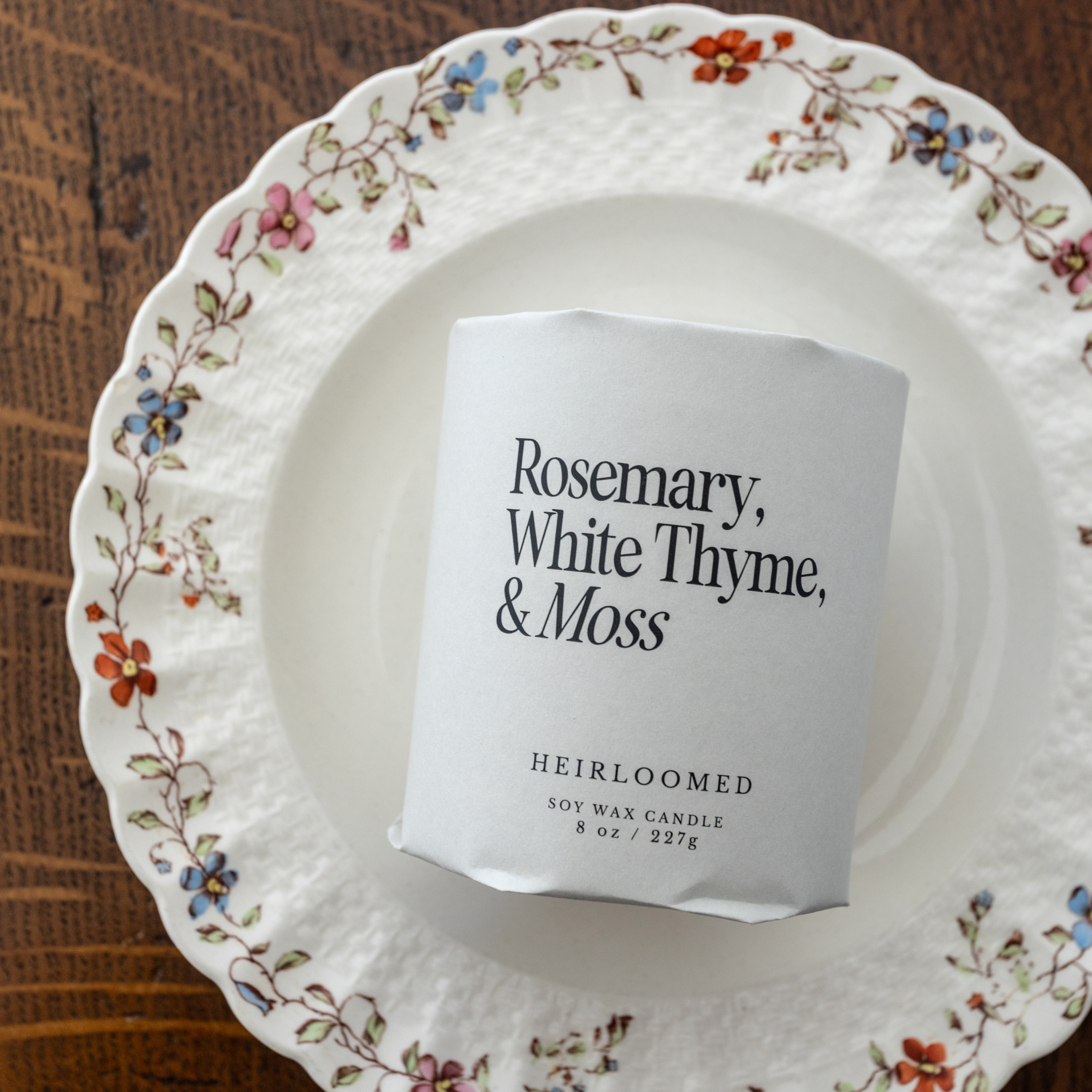 Heirloomed Candle - Rosemary, Thyme, Moss - 8OZ