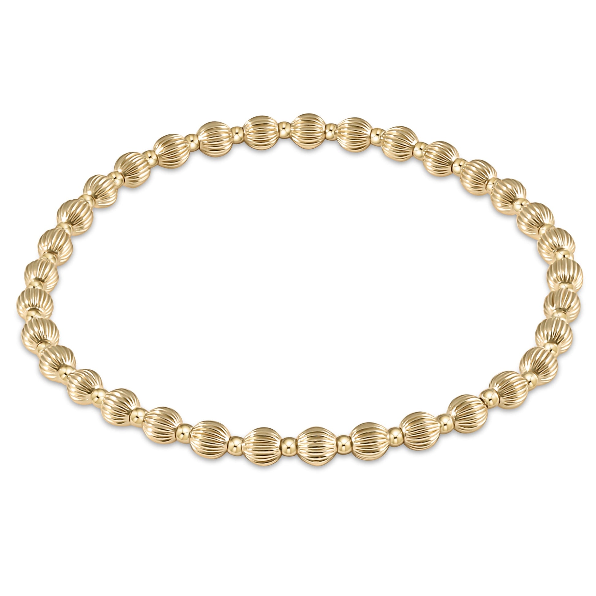 enewton Extends - Dignity Grateful Pattern 4mm Bead Bracelet - Gold