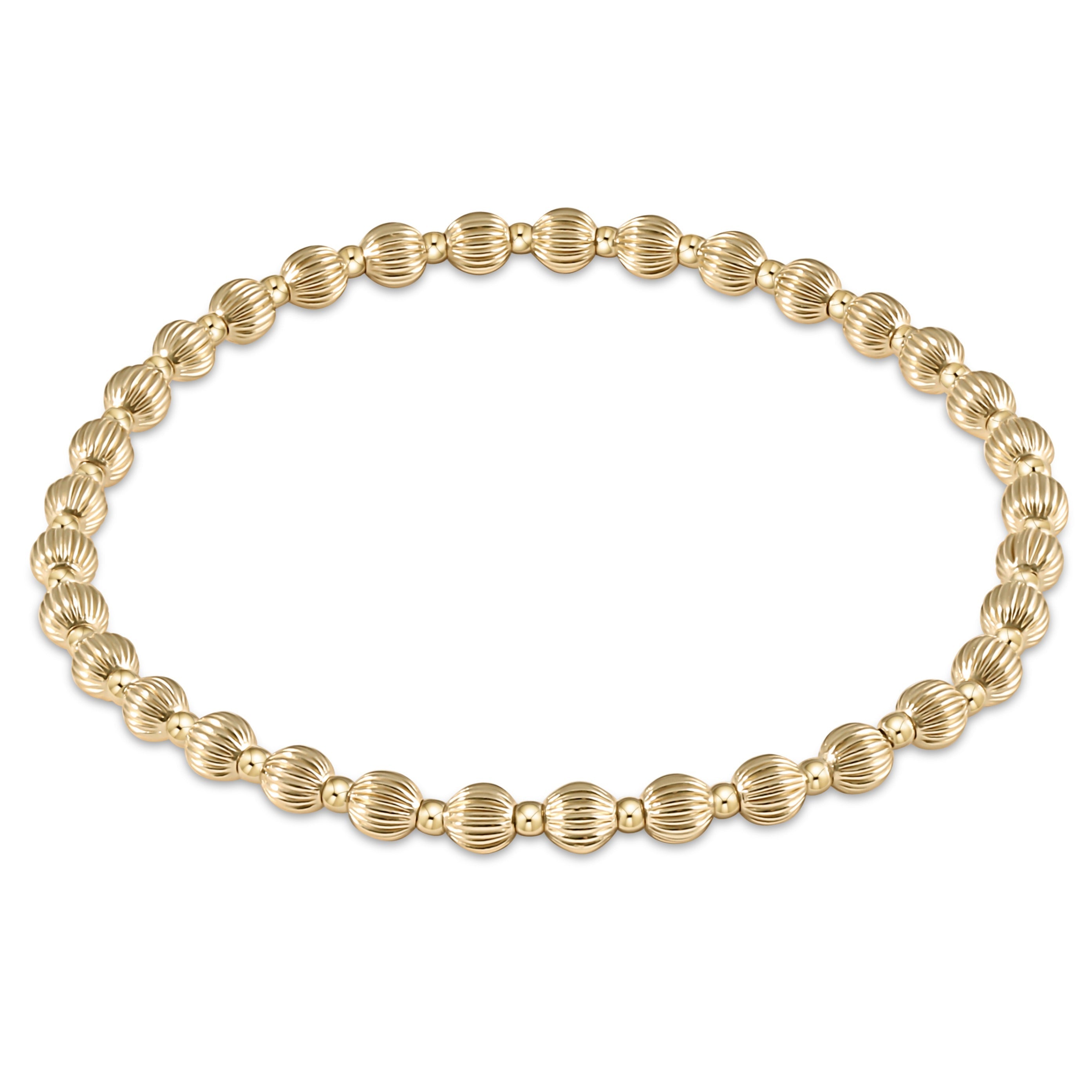 enewton Extends - Dignity Grateful Pattern 4mm Bead Bracelet - Gold
