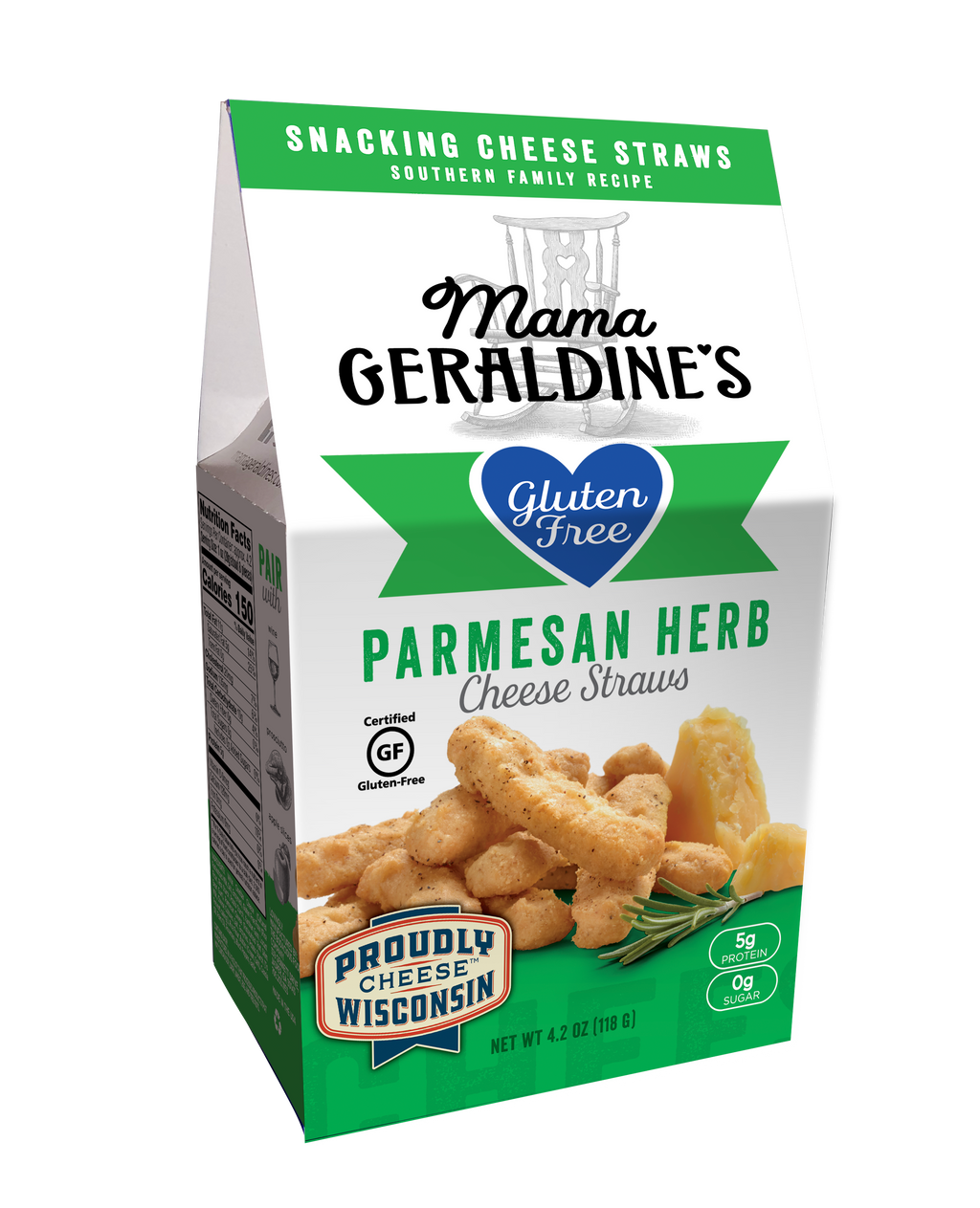 Mama Geraldine's 4.2oz  Gluten Free Certified Parmesan Herb Cheese Straws