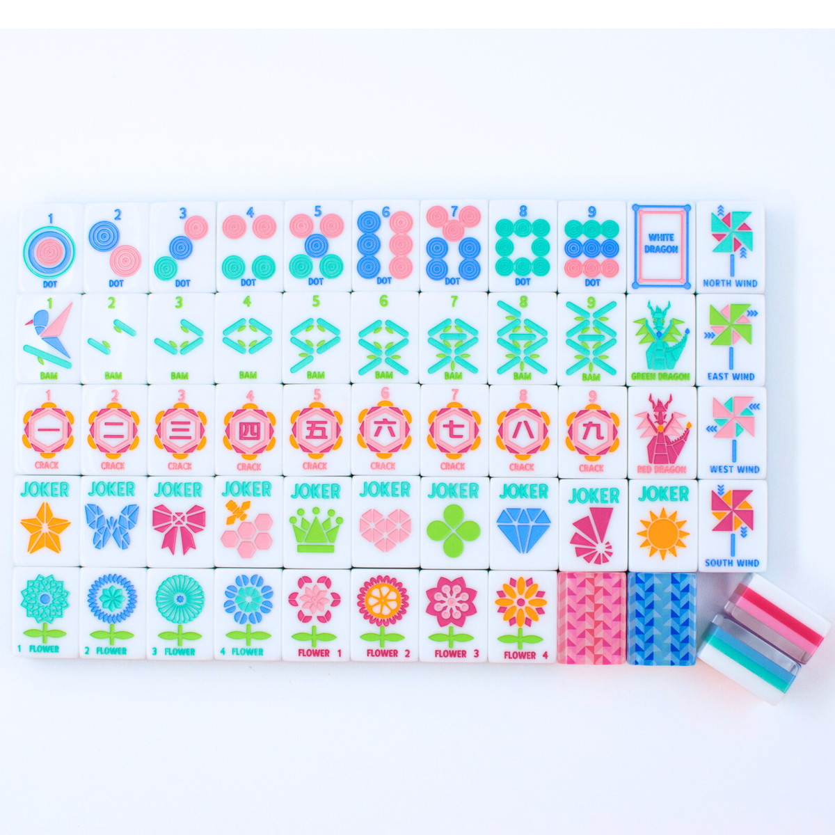 My Fair Mahjong Crystal Prism Blue Mahjong Tile Set