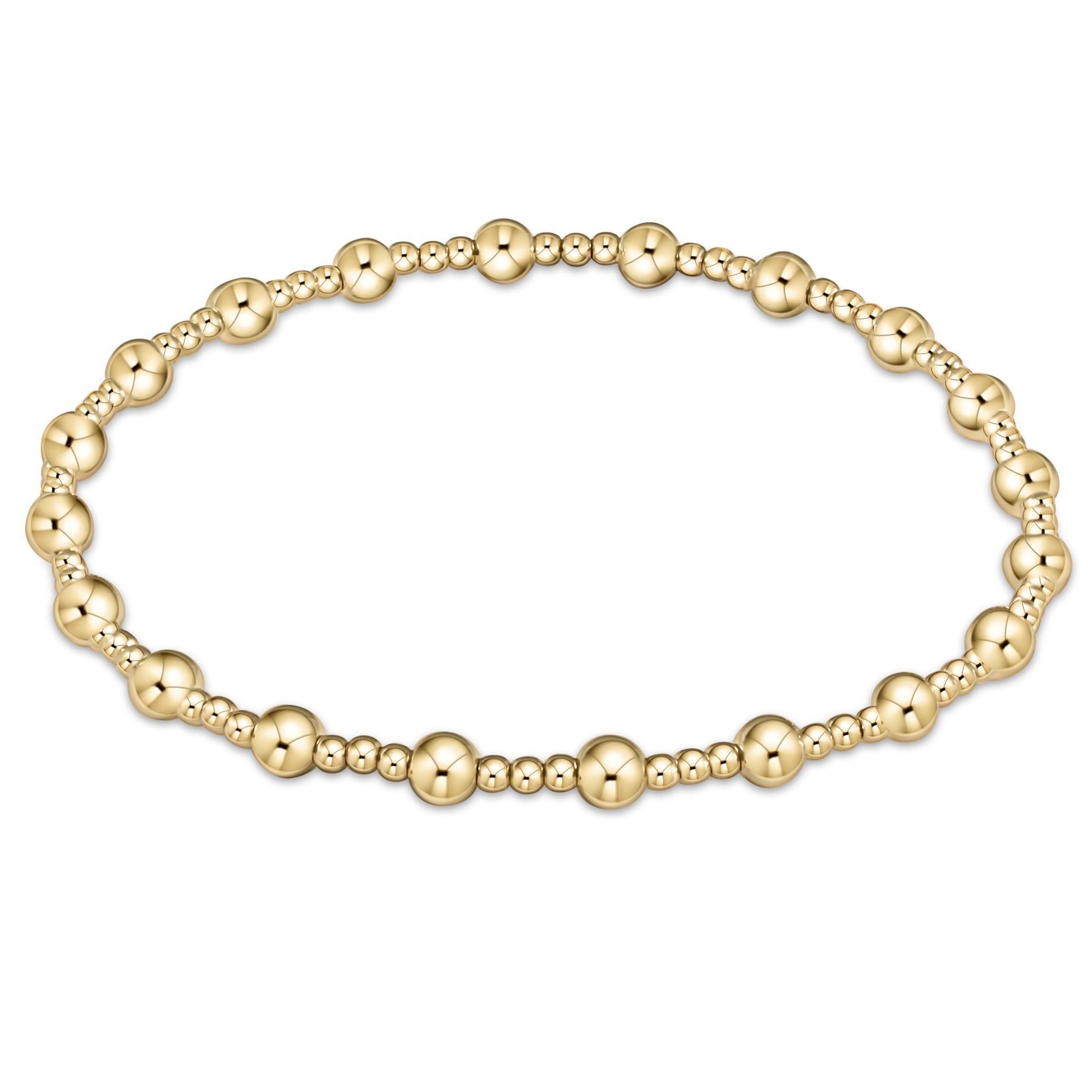 enewton Extends - Classic Sincerity Pattern 4mm Bead Bracelet - Gold