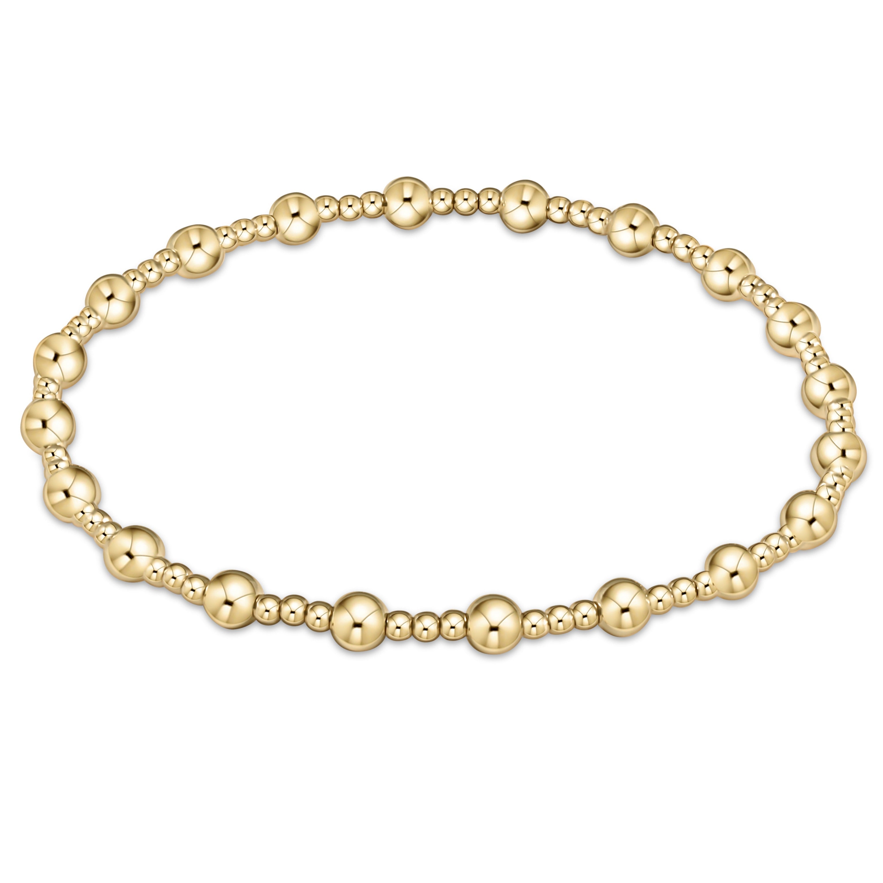 enewton Extends - Classic Sincerity Pattern 4mm Bead Bracelet - Gold
