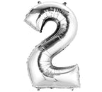 Number Balloon 34" Silver