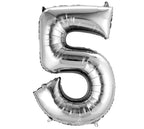 Number Balloon 34" Silver