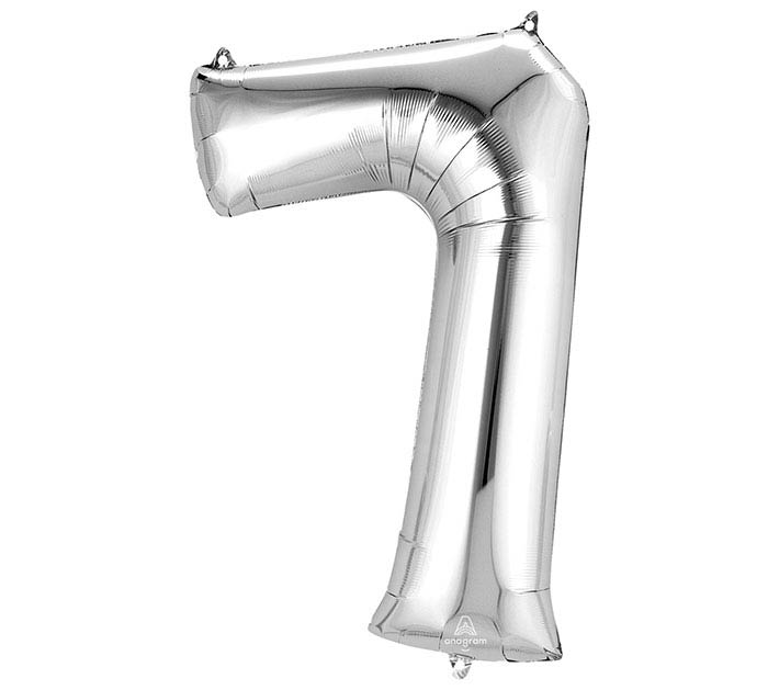 Number Balloon 34" Silver