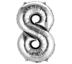 Number Balloon 34" Silver