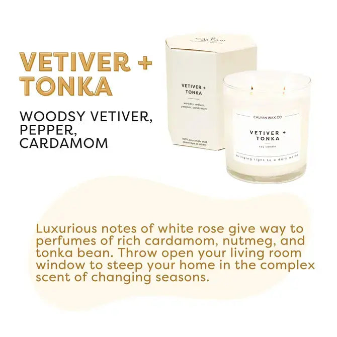 Calyan Vetiver + Tonka - Glass Tumbler Soy Candle