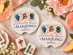 The Crafted Mint Peachy Keen Mahjong Car Coasters