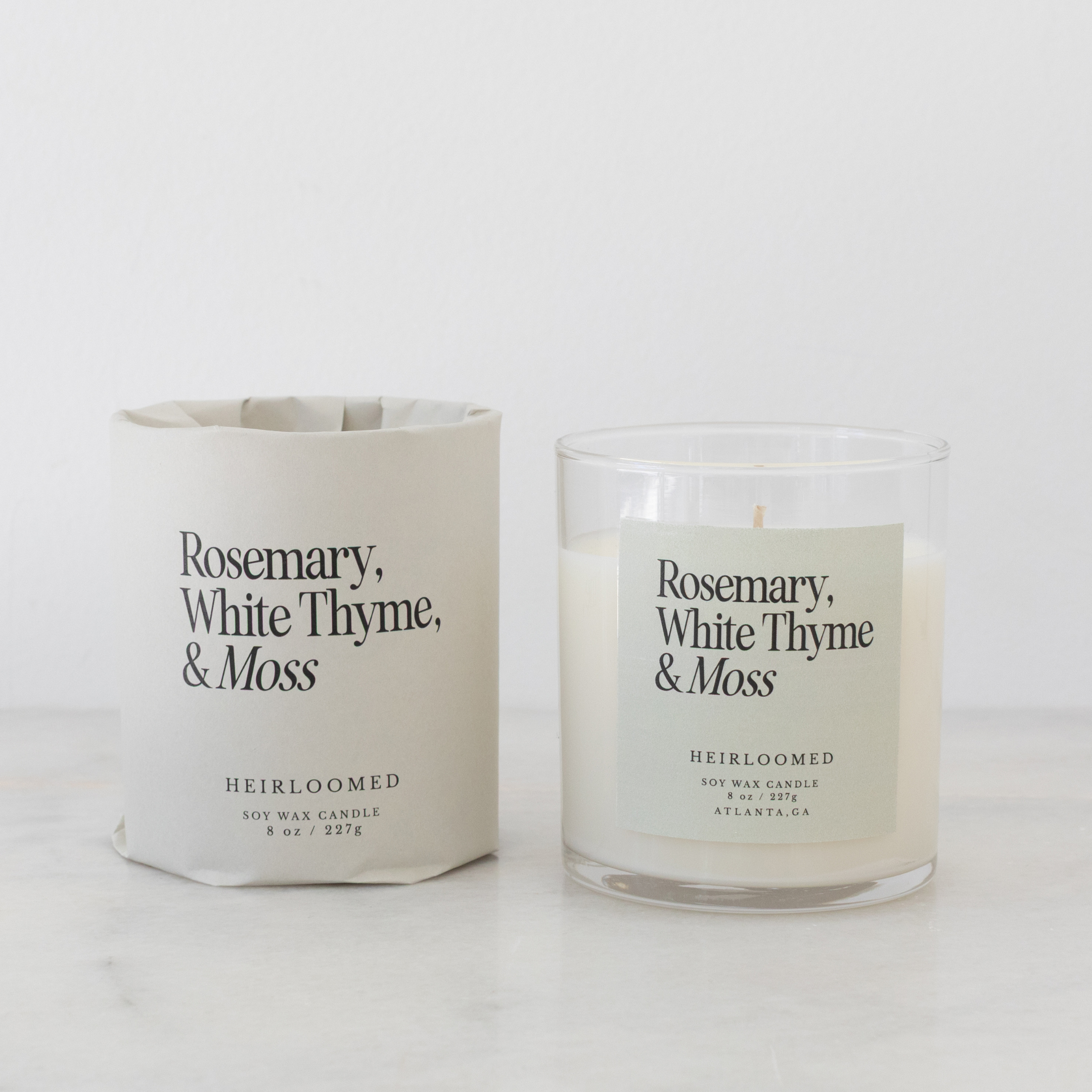 Heirloomed Candle - Rosemary, Thyme, Moss - 8OZ