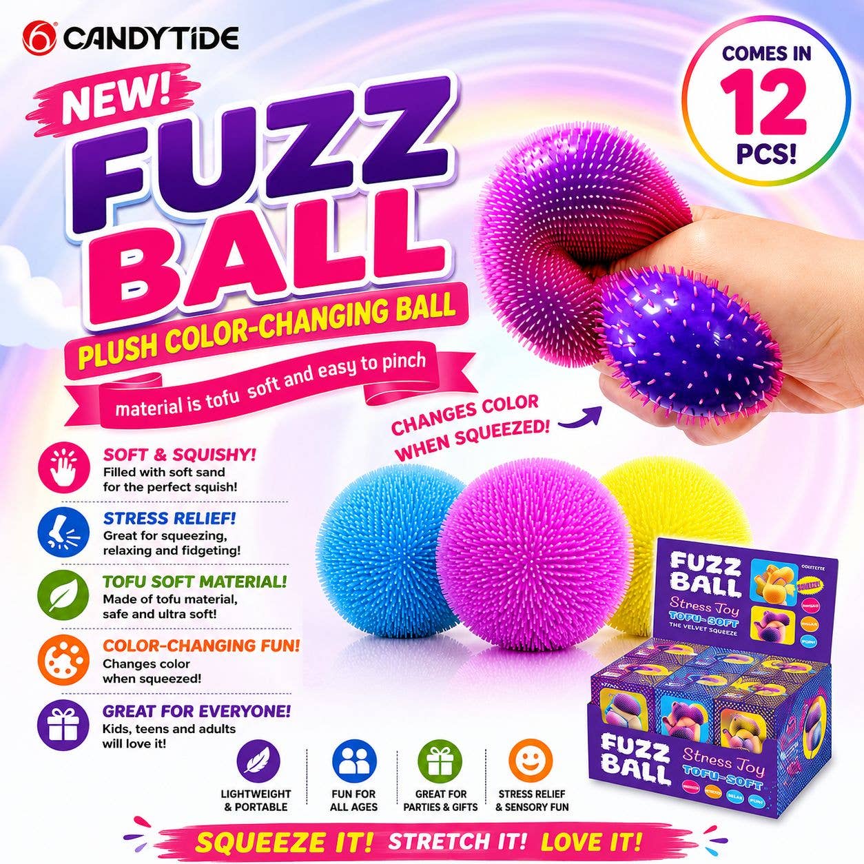 Fuzz Ball – Plush Color-Changing Stress Ball