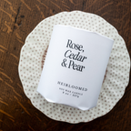 Heirloomed Candle - Rose, Cedar, Pear - 8 oz