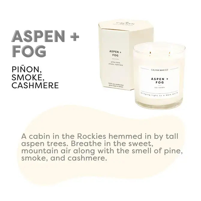 Calyan Aspen + Fog - Glass Tumbler Soy Candle