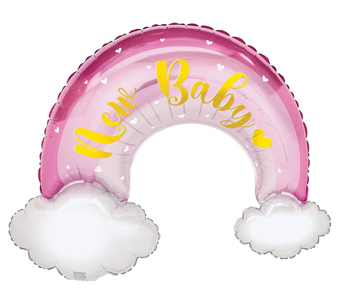 36" Balloon New Baby Pink Rainbow