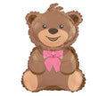 36" Balloon Teddy Bear Pink Bowtie