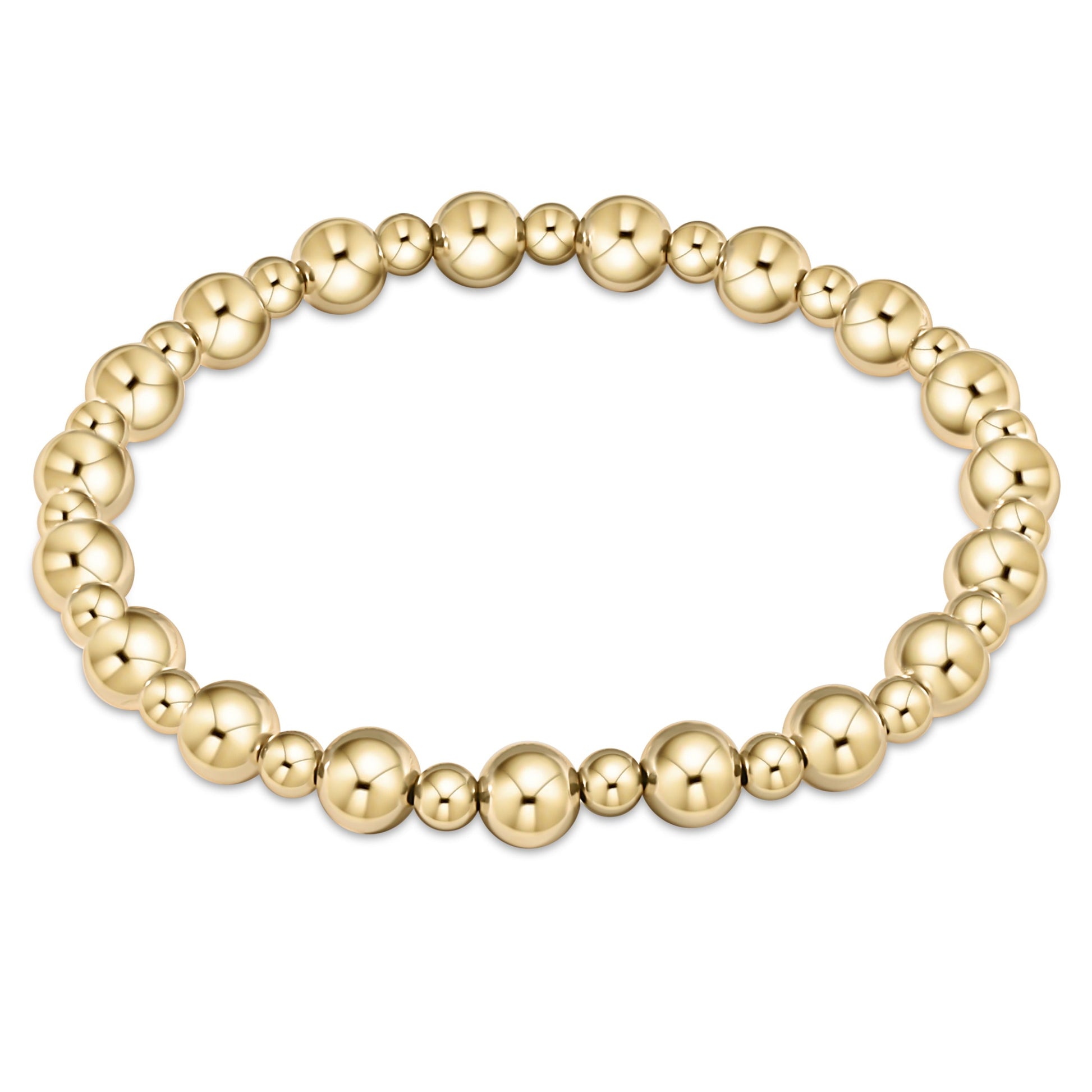 enewton Extends - Classic Grateful Pattern 6mm Bead Bracelet - Gold