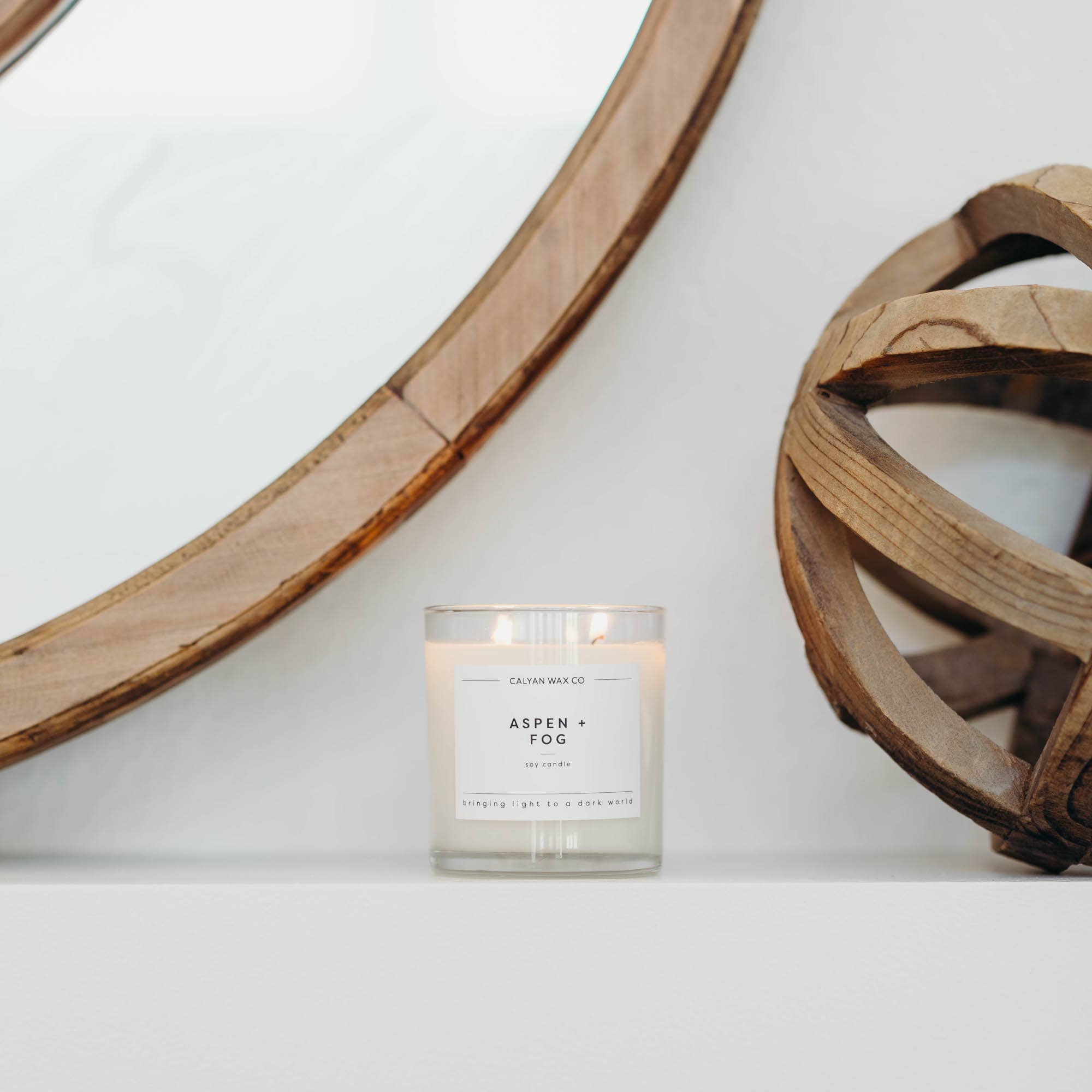 Calyan Aspen + Fog - Glass Tumbler Soy Candle