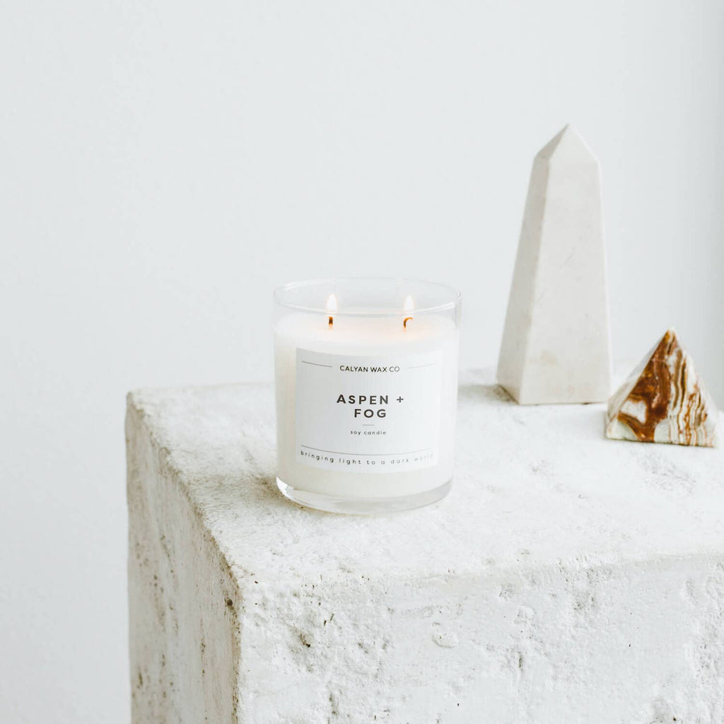 Calyan Aspen + Fog - Glass Tumbler Soy Candle
