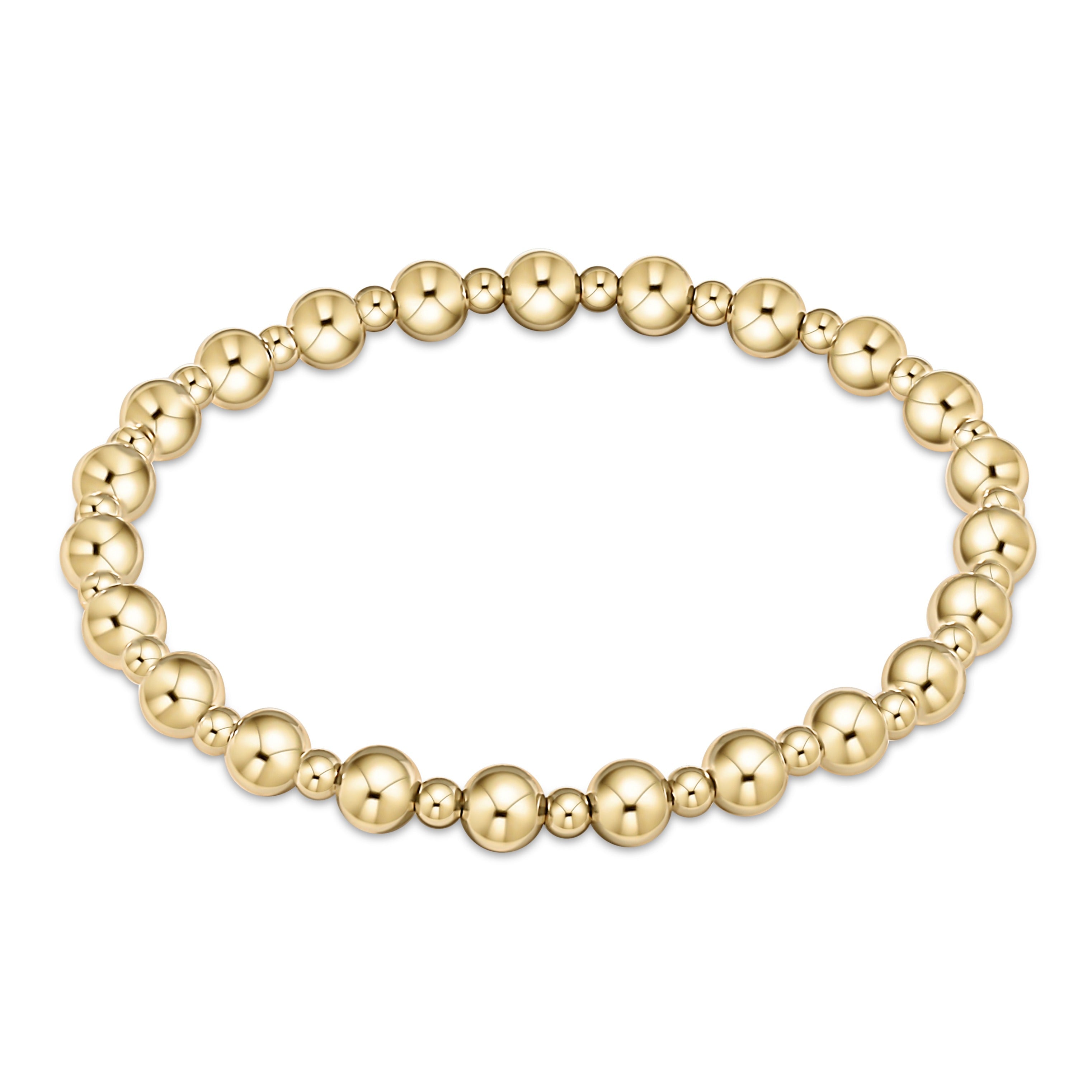 enewton Classic Grateful Pattern 5mm Bead Bracelet - Gold