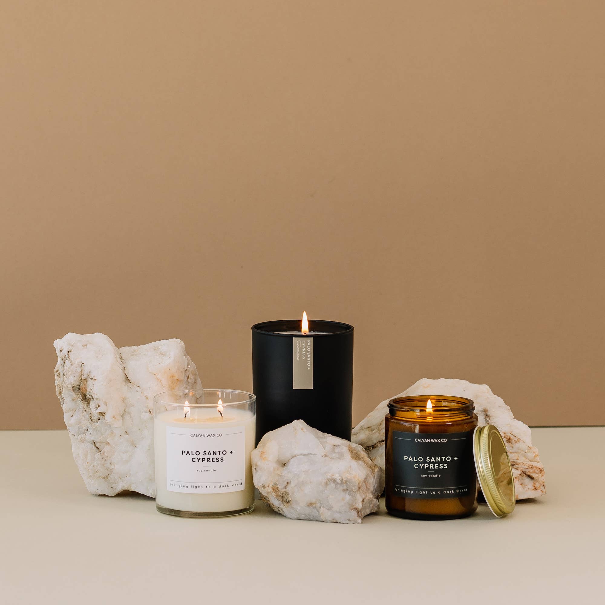 Calyan Palo Santo + Cypress - Glass Tumbler Soy Candle