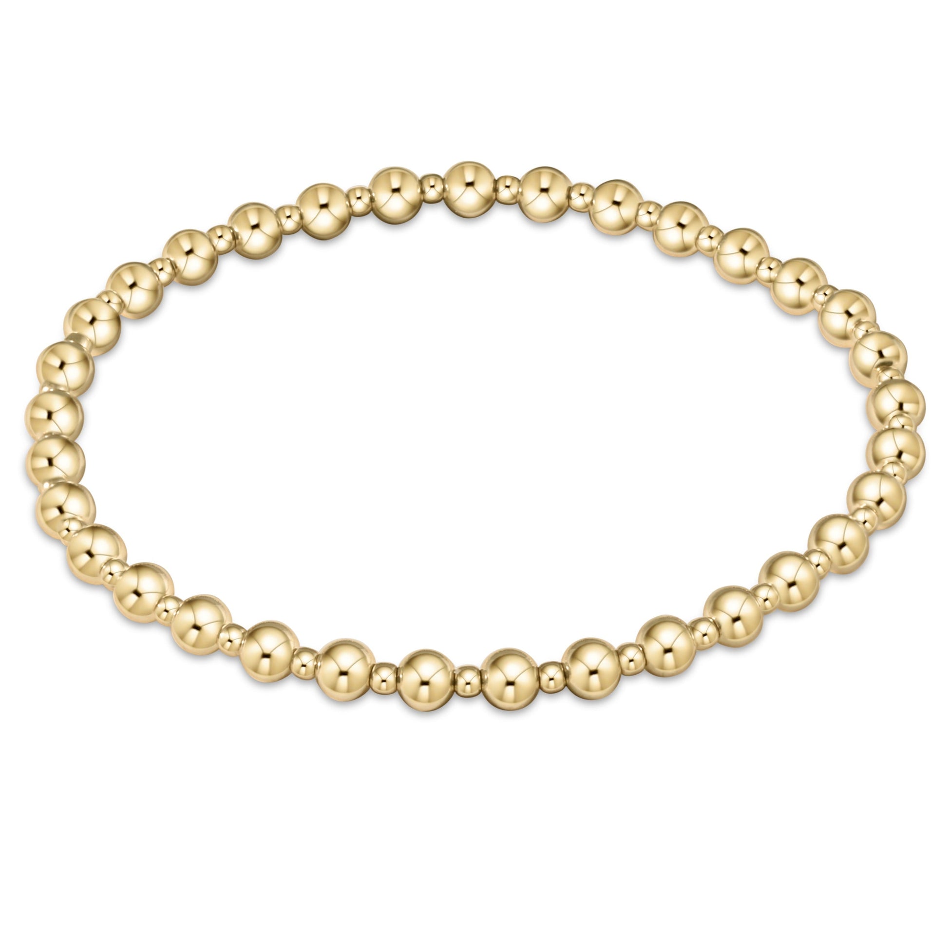 enewton Extends - Classic Grateful Pattern 4mm Bead Bracelet - Gold