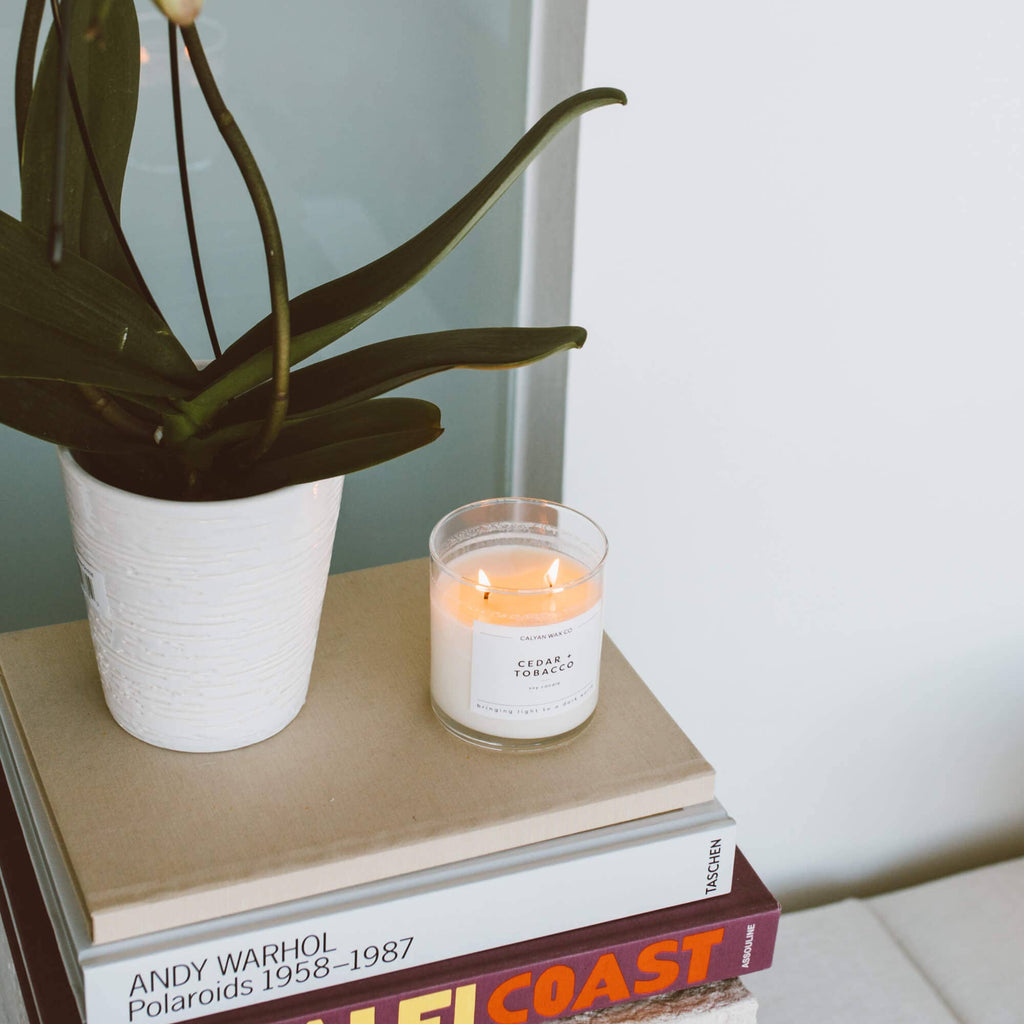 Calyan Cedar + Tobacco - Glass Tumbler Soy Candle