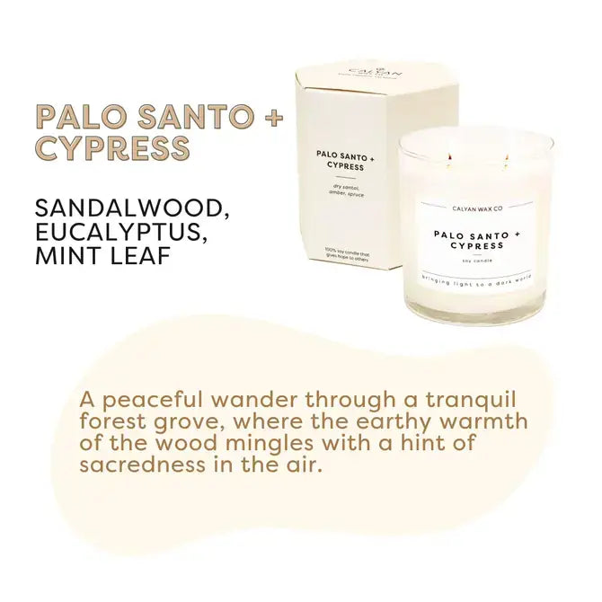 Calyan Palo Santo + Cypress - Glass Tumbler Soy Candle
