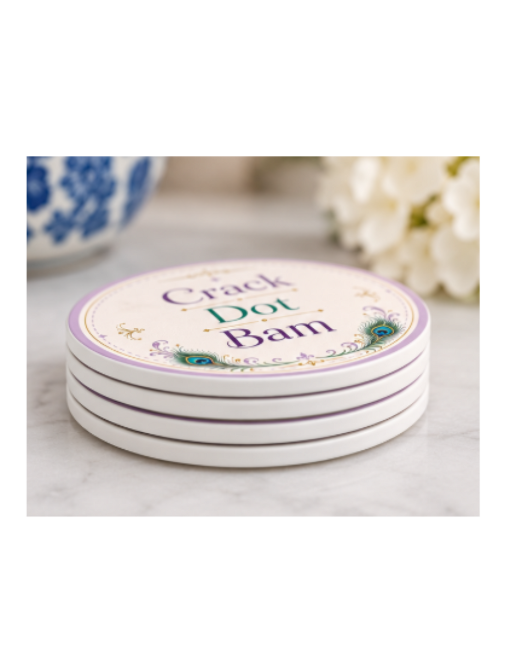Southern Tiles Society Mahjong Ceramic Coaster Set