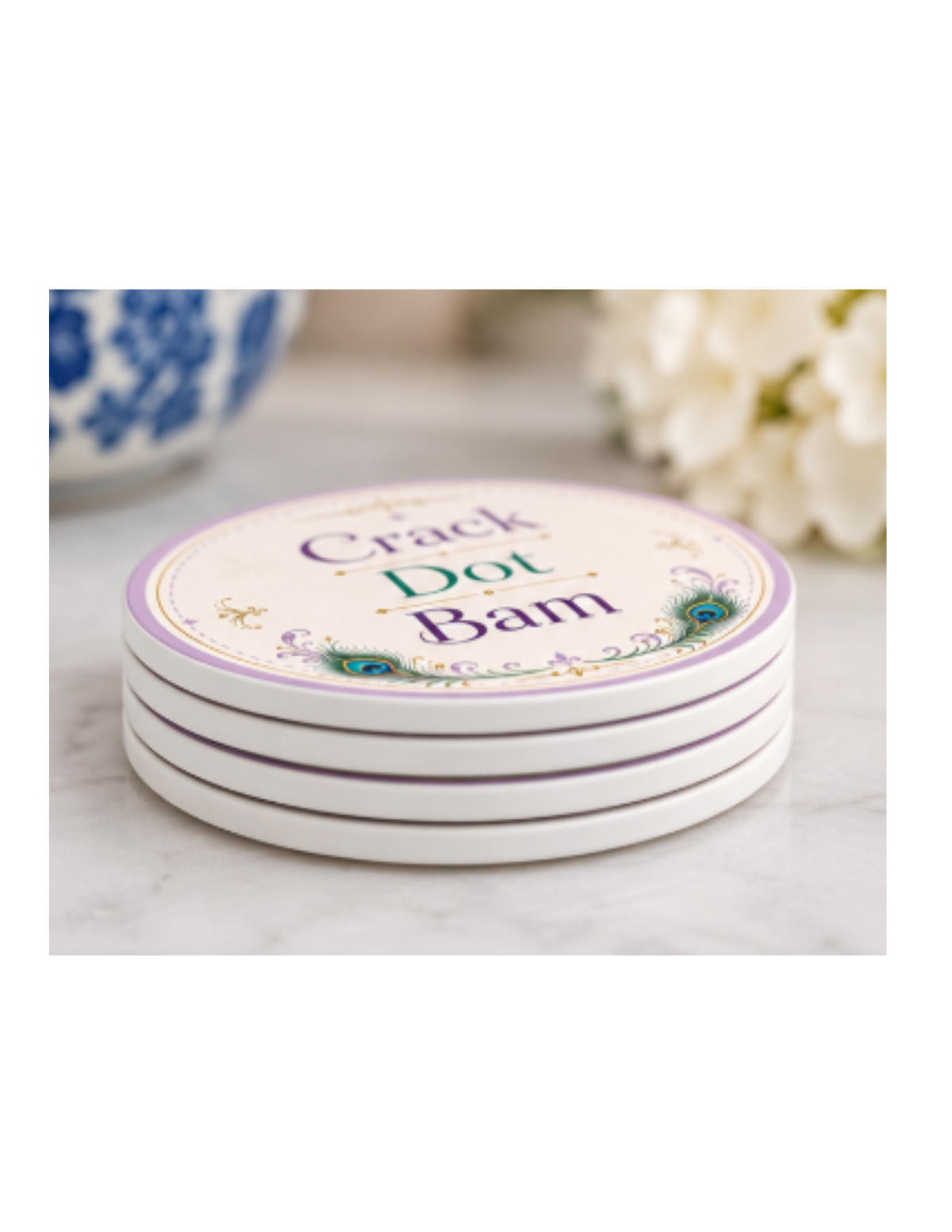 Southern Tiles Society Mahjong Ceramic Coaster Set