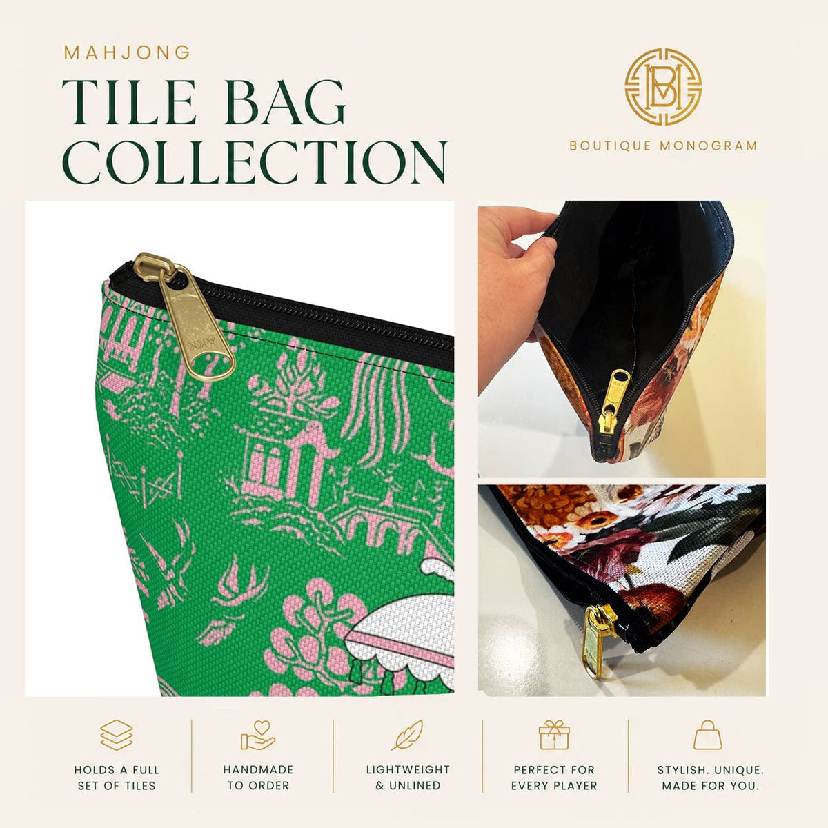 Boutique Monogram Mahjong Tile Bag