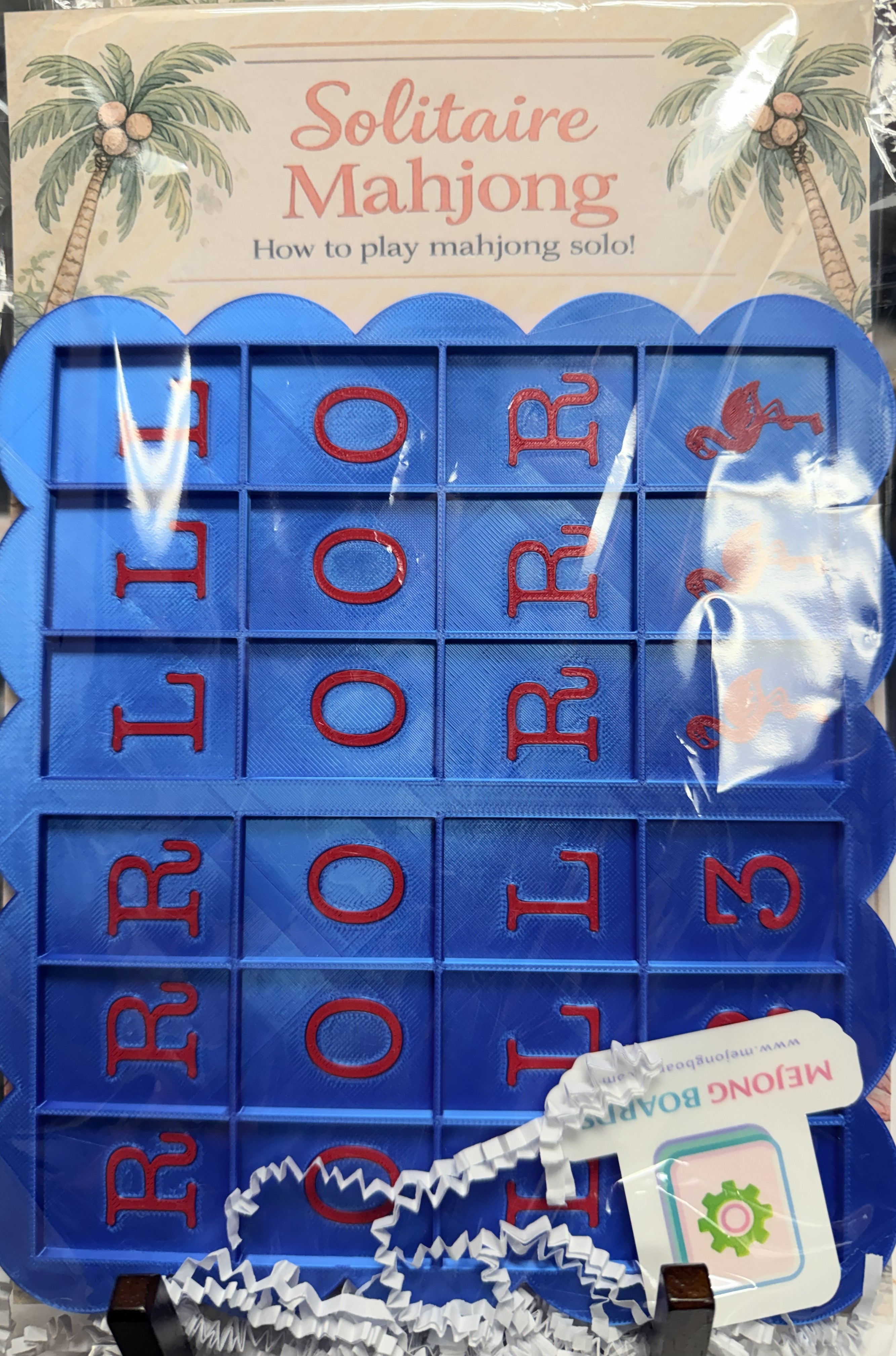 Mejong Boards Royal Blue w/ Red Scalloped Edge Design