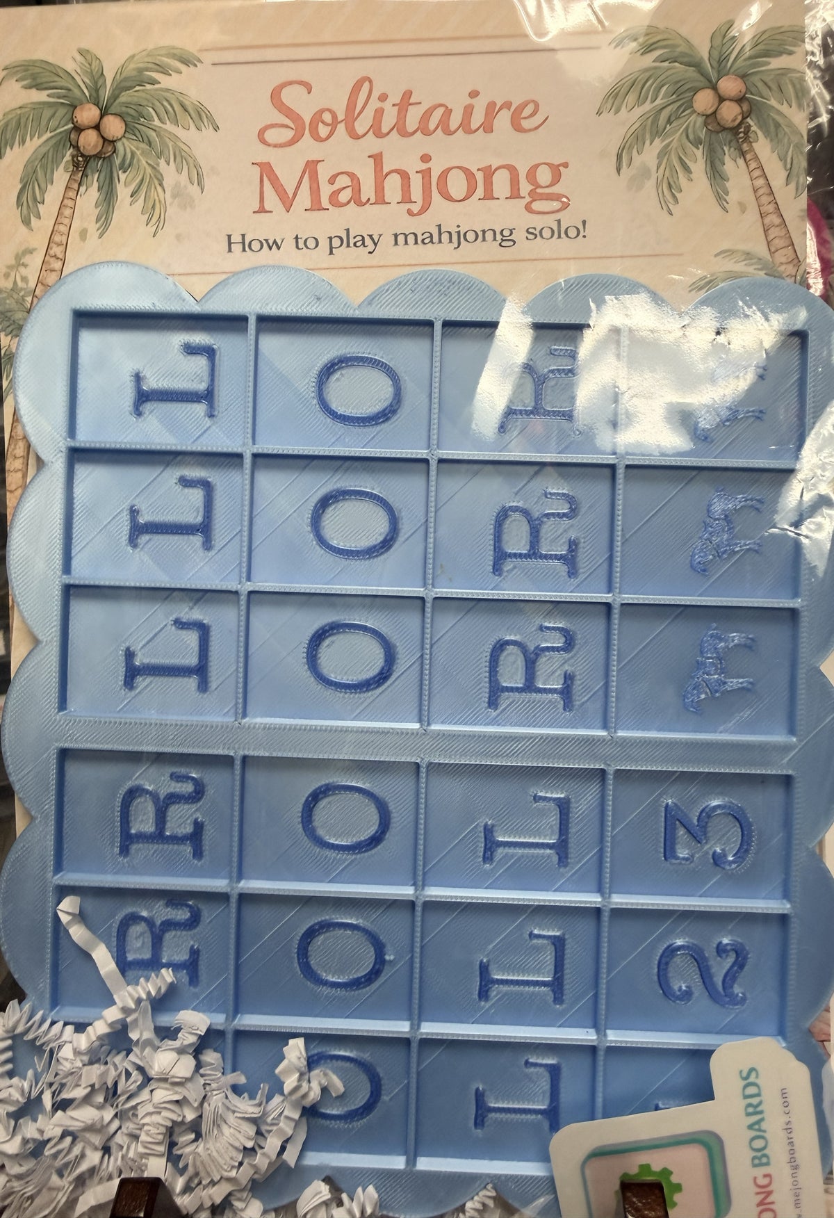 Mejong Boards - Baby Blue w/ Blue Scalloped Edge Design