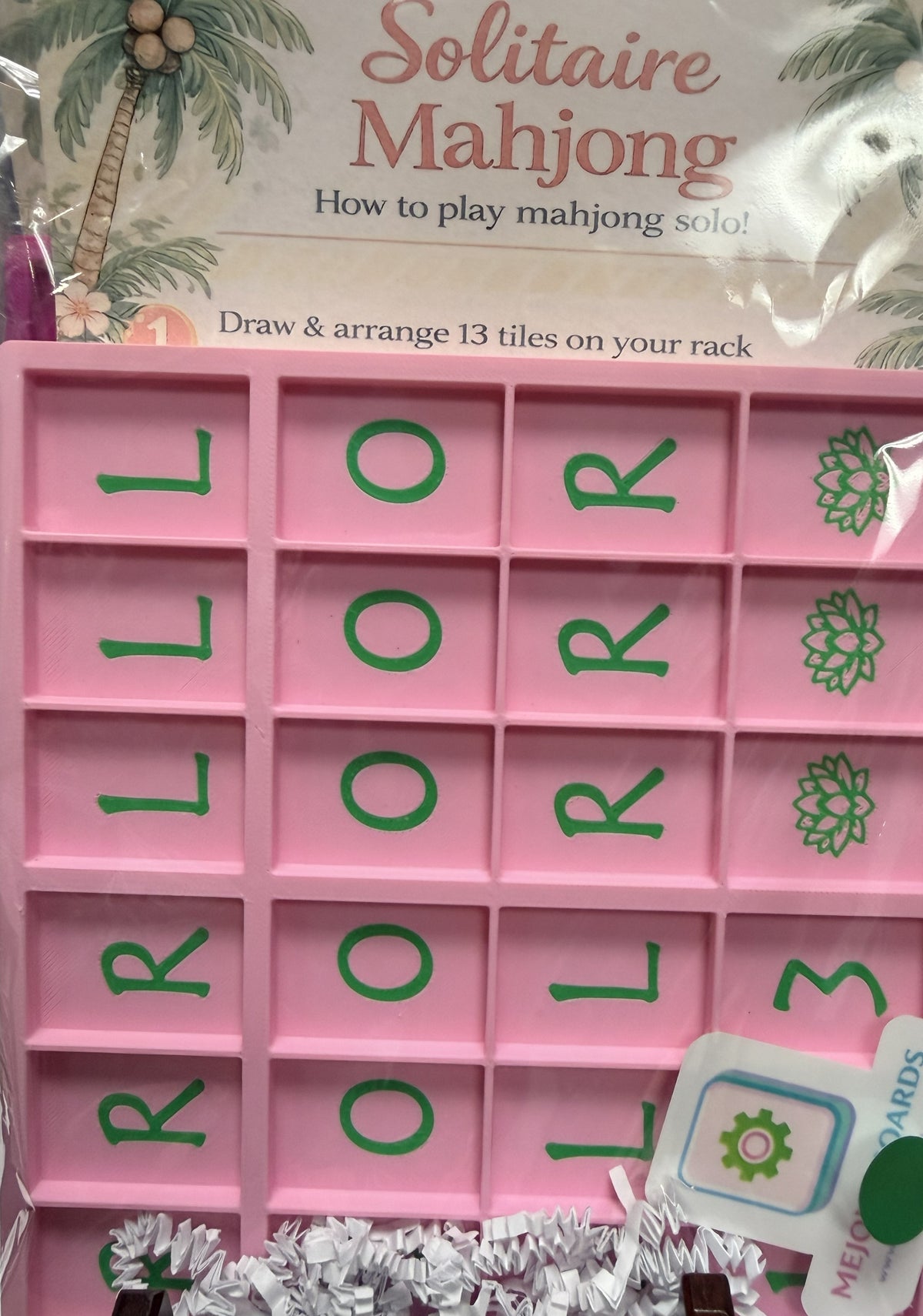 Mejong Boards - Pink w/ Green Square Edge Design